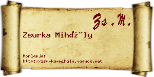Zsurka Mihály névjegykártya